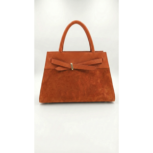 Borsa a mano strutturata in vera pelle scamosciata Art. 26007-Borse Made in Italy - Product Image 4