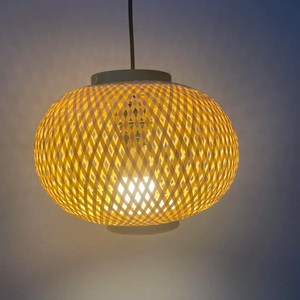 Japanese & <b>Chinese</b> Style Traditional Decorative Bamboo Rattan Lampshade Handicraft Woven for Home Minimalist Design Custom Size - Product Image 1