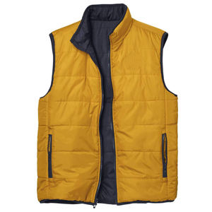 Chaleco acolchado Reversible con cremallera informal para hombre y mujer, traje grueso de invierno, estilo burbuja, chaqueta acolchada sin mangas, de lona de talla grande - Product Image 4