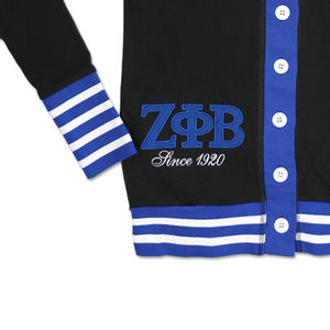 High Quality Acrylic <b>Cardigans</b> for Sororities Fraternities OEM Design Customizable Fabric Knitted Logo Patchwork for Spring - Product Image 3