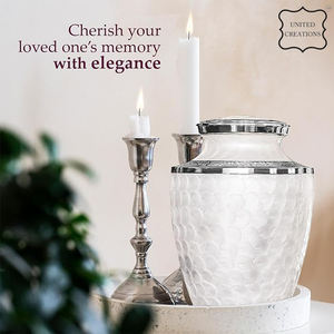 Buena venta al por mayor de cenizas humanas de cremación urna de Metal para adultos/urna de cremación/suministros funerarios clásicos urnas urna esmaltada de alta calidad - Product Image 5