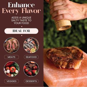 Plaque de cuisson himalayenne pour griller, cuisiner, servir, brique/carrelage en pierre de sel de qualité alimentaire naturelle pure 100%. (8*8*1.5) - Product Image 4