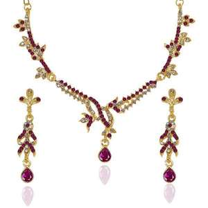 Conjunto de joyería fina Kriaa, piedra austriaca Blanca con Collar chapado en oro 1103916 - Product Image 1