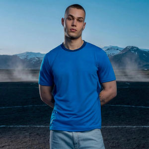 Camisetas de Manga Corta de Alta Calidad, Camiseta Deportiva con Cuello en U, Estilo Clásico, Color Liso, Camiseta de Manga Corta para Hombre - Product Image 3