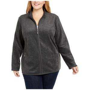 Giacca sportiva da donna Karen Scott Plus Size in pile Zeroproof Performance nera taglia 0X - Product Image 1