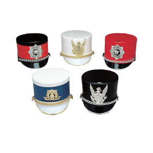 Sombrero shako tradicional con soporte para plumas alto y estructurado, diseño elegante, sombreros shako en venta a bajo precio - Product Image 4