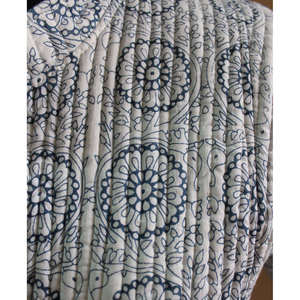 Women's Lightweight Reversible Blue <b>Quilted</b> Cotton <b>Jacket</b> Long Printed Bomber Style-Custom Logo for Spring and Autumn Wear - Product Image 3
