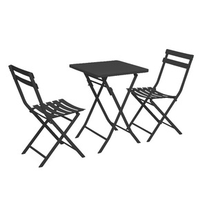 Set di 3 Pezzi Tavolo e Sedie Pieghevoli da Bistrot per Esterni, Arredamento da Giardino per Prato, Cortile, Balcone, Verde - Product Image 3
