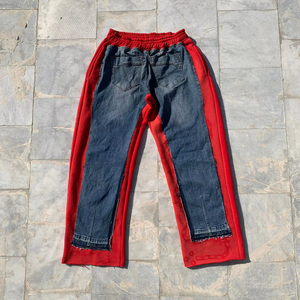 กางเกงวิ่งขายาวผ้าเดนิมผ้าฝ้ายผู้ชาย, กางเกงเอวกลางลำลองทรงหลวมแบบกำหนดเอง - Product Image 2