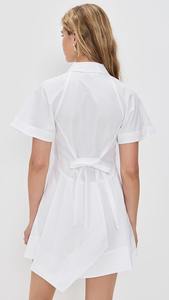 Vestido Largo de Verano Personalizado OEM, Manga Corta, para Mujer, 100% Algodón, Color Sólido, Forro de Algodón Formal, Estilo Casual, Sexy y Sencillo, para Otoño - Product Image 4