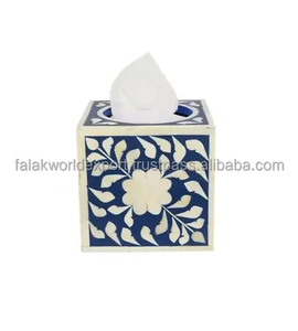 Vente en gros à bas prix de couvercle de boîte à mouchoirs en nacre avec design de forme carrée porte-boîte à mouchoirs en tissu incrusté de luxe par FWE - Product Image 4