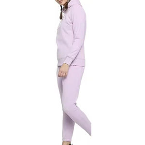 Ensemble de vêtements de détente pour femmes OEM ODM, couleur lavande clair, avec des accents floraux violets, tricot doux, deux pièces, pyjama pour un confort quotidien - Product Image 5