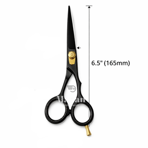 Tijeras de Corte de Pelo Profesionales MANAN INSTRUMENTS Negras y Doradas, Acero Inoxidable 4Cr13, Tijeras de Barbero Afiladas - Product Image 3