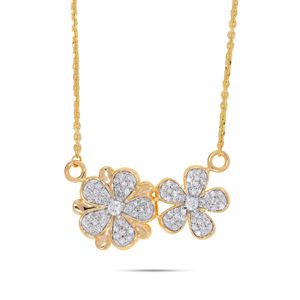 Collier luxueux en diamant rond avec fleur sauvage - Product Image 1
