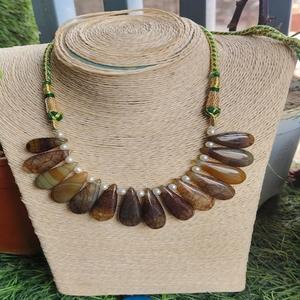 Cristal de Jaspe Natural, Piedras Preciosas al por Mayor, Collar de Cuentas de Ojo de Tigre, Hermoso y de Súper Calidad - Product Image 1