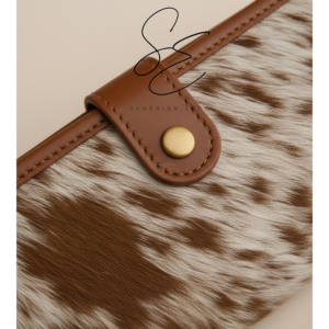 Portefeuille en cuir de vachette véritable pour femme, portefeuille long pour chéquier avec fermeture à bouton-pression, porte-cartes et pochette grande capacité - Product Image 3