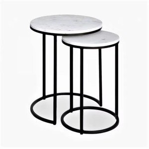 Modern Luxury Metal Nesting Coffee <b>Table</b> Set with <b>Marble</b> Top for Home Apartment Office or <b>Bar</b> Elegant Living Room Furniture - Product Image 6