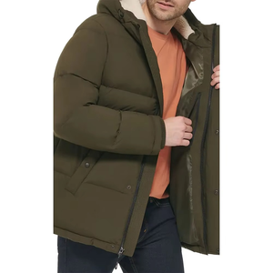 Chaquetas Acolchadas Personalizadas con Capucha y Logotipo, para Hombre, de Lona, Talla Grande, Impermeables, Gruesas, Cálidas, Brillantes, con Cremallera Delantera - Product Image 2