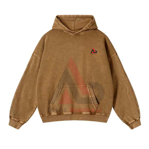 Sweat-shirt à capuche et pull-over surdimensionné pour homme, poids lourd, 380g-500g, 100% coton molletonné, avec épaules tombantes et col à capuche - Product Image 1