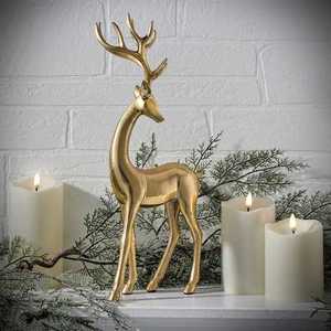 Custom Design Design & Crafted Brass Reindeer Figure For Fireplace <b>Mantel</b> Decorative Export Quality With Export Quality - Product Image 3