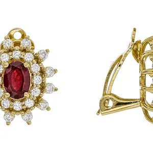 Luxus-Flammen: Rote Mahaleo-Ruby-Ohrringe in 18K Gelbgold Über Sterlingsilber, Eleganz neu definiert mit einem zeitlosen Funken