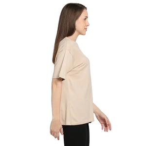 Camisetas de algodón para Mujer | Tops de verano de manga corta con cuello redondo para Mujer | Camisetas básicas lisas informales al por mayor - Product Image 3