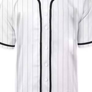 Vêtements de sport à rayures de couleur blanche Vêtements de baseball et de softball Chemises en jersey avec boutons en polyester de qualité supérieure - Product Image 6