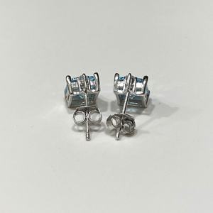 Pendientes de Topacio Azul Natural, Corte Radiante Grande, Chapados en Oro, Piedra de Nacimiento de Diciembre, Regalo para Mujer, Fiesta - Product Image 5