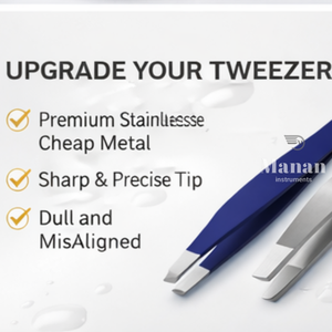 Pinzas para Cejas de Punta Inclinada Azul, de Acero Inoxidable, Ligeras, de Calidad Premium, para Dar Forma a las Cejas con Precisión, Herramienta de Belleza - Product Image 6