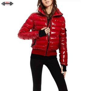 2025 Unisex Genuine Shiny Puffer Jacket Stand <b>Bubble</b> <b>Coat</b> Fashion Winter Canvas Polyester Wadding Eco-Friendly Reversible Solid - Product Image 1