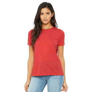 Top/camiseta rosa claro para mujer con cuello redondo y Media manga de mezcla de algodón - Product Image 4