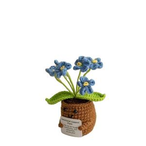 Venta al por Mayor de Adornos de Ganchillo de Algodón con Diseño de No Me Olvides, Decoración de Escritorio de Oficina, Regalo de Energía Positiva para Navidad, Halloween, San Valentín - Product Image 5