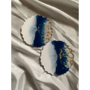 ที่รองแก้วเรซินโมโนแกรมส่วนบุคคลสำหรับเป็นของขวัญจานรองแก้วทำจากเรซินประกายผงหมึก - Product Image 2