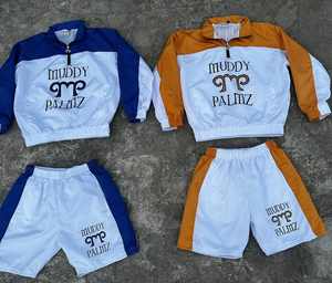 Ensemble de vêtements de sport brodés à fermeture éclair personnalisés Sweat à capuche et short en nylon neutre avec patchwork brodé pour hommes Survêtement unisexe - Product Image 3