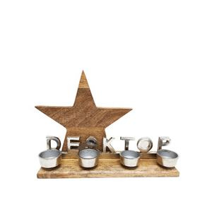 Soporte de aluminio y madera para escritorio, soporte de luz en T, vela de color plateado niquelado para decoración del hogar y mesa a granel - Product Image 1