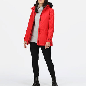 2024 nouveauté la plus populaire parka grise pour les femmes avec capuche en fourrure détachable respirant long manteau à glissière pour l'hiver - Product Image 2