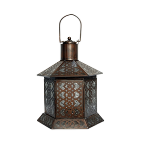 FAROL VELA DECORATIVA DE HIERRO COLOR NEGRO CON RECUBRIMIENTO EN POLVO CON CHIMENEA DE CRISTAL A GRAN PRECIO - Product Image 3