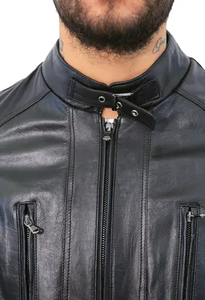 Blouson aviateur personnalisé en cuir pour homme – Vente en gros OEM – Blouson de motard en cuir pour homme 2025 - Product Image 5