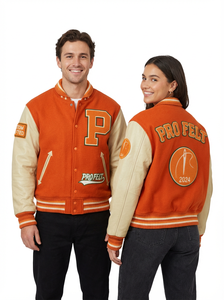 Collage Baseball jacket for men Winter Custom Made Logo Unisex Wool Blend Body Leather Sleeves Letterman Varsity Jackets - Product Image 6