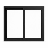 Échantillon de fenêtre coulissante horizontale en PVC noir avec verre multicouche isolant et isolation thermique pour villa et appartement