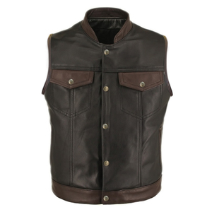 RECORDS Breathable Winter Warm <b>Men</b> Leather <b>Vest</b> Casual Wear Reasonable Price <b>Men</b> Leather <b>Vest</b> in Low Moq Design of 2025 - Product Image 1