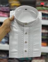 Vêtements de festival les plus vendus Kurta en soie Jacquard décontracté pour hommes Pyjama longueur au genou Ensemble Kurta fantaisie Acheter auprès d'un fabricant indien