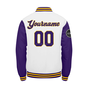Custom <b>Varsity</b> <b>Jacket</b> Embroidered Logo Stand Front Wool Body Windproof Breathable Summer Custom Branded Production - Product Image 3