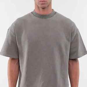 100% coton lourd surdimensionné T-Shirts hommes personnalisé goutte épaule solide Boxy Tee respirant écologique toutes les couleurs OEM - Product Image 4
