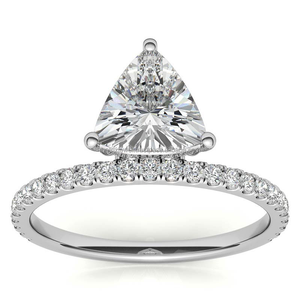 Anillo de compromiso único de plata de ley 925 con moissanita de corte trillón en forma de lágrima para mujer, ideal para aniversario de boda - Product Image 1