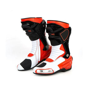 Vente en gros de bottes en cuir de moto de course personnalisées imperméables avec doublure en cuir véritable et semelle intérieure en caoutchouc plat pour l'hiver - Product Image 6