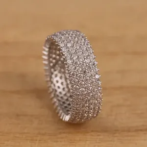 แหวนเพชรโมอีส925เงินแท้2กะรัตประดับเพชรทรงกลมตัดขนาด2กะรัต - Product Image 2