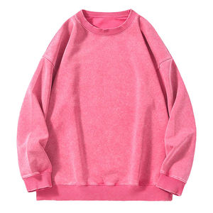 เสื้อสเวตเชิ้ตสำหรับผู้ชายคอกลมผ้าฝ้าย100% บริสุทธิ์ลายกรดลดการหด - Product Image 5