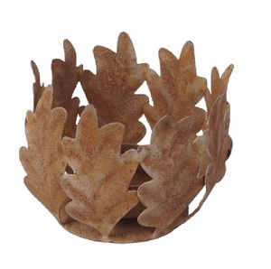 Portavelas de hierro con diseño de hoja en forma de Iotas de latón, soporte decorativo hecho a mano para Navidad y Festival, portavelas - Product Image 2