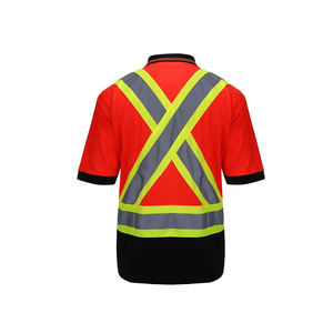Polo haute visibilité pour vêtements de travail de construction avec bande réfléchissante à manches courtes personnalisé avec votre propre logo - Product Image 6